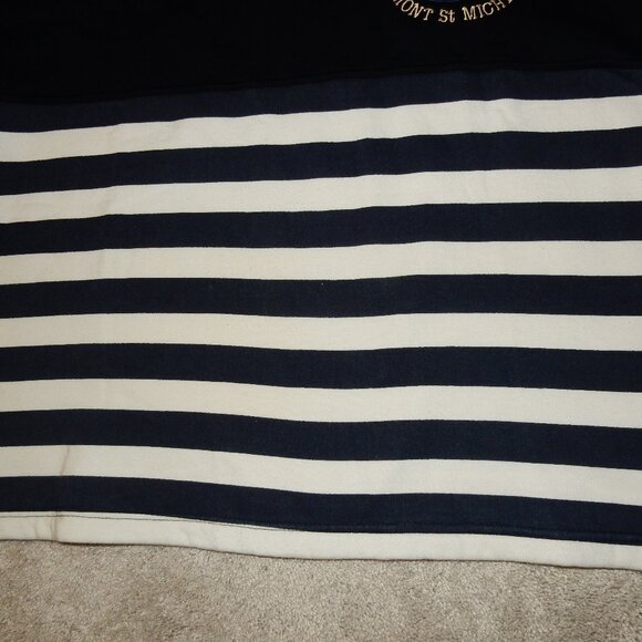 VTG Mont St. Michele France nautical striped breton top shirt womens L XL sweat - Picture 3 of 7
